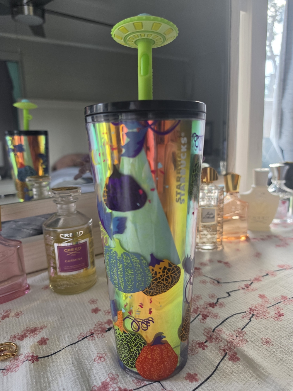 Starbucks 2024 Fall Halloween UFO Pumpkin Glow-in-the-Dark Tumbler (24 oz)